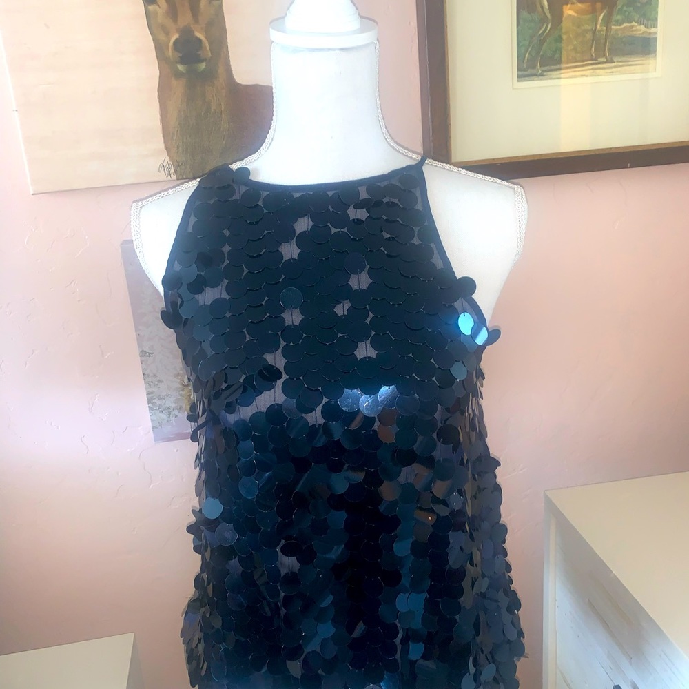 Tea/F navy embellished holiday topNWT $76 SZ small - Picture 9 of 10